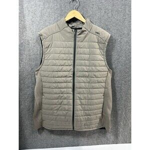 UNRL Vancouver Puffer Vest Men Size 2XL Brown Black Full Zip Insulated